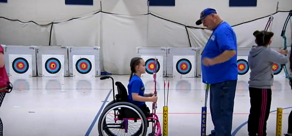 10-year-old gymnast and swimmer born without legs takes on archery