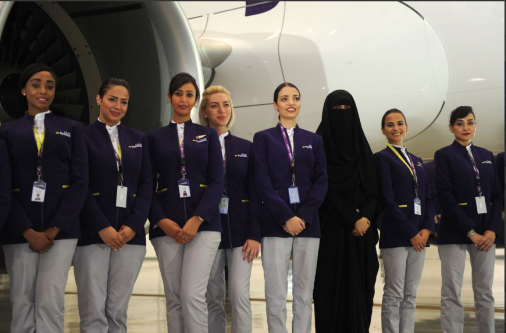 Saudi airline hails first flight with all-female crew