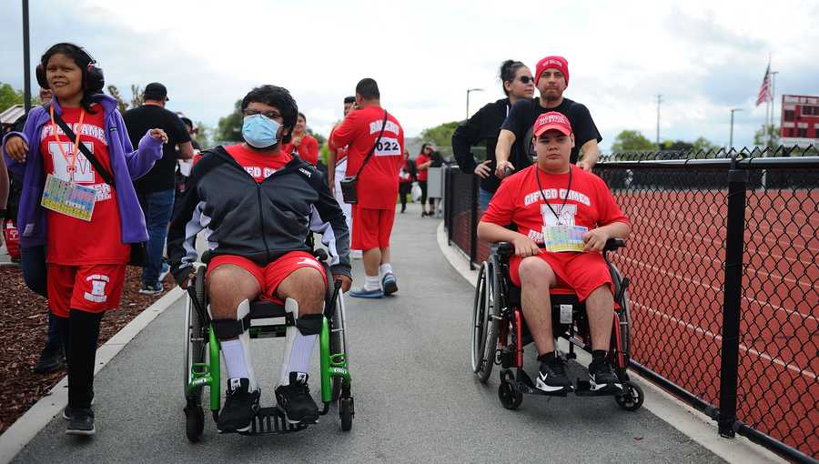 two people in wheelchairs attend the gifted games hosted at hollister high school SOURCE: San Benito High School District